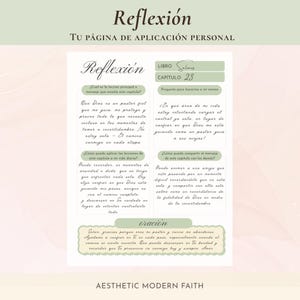 Página de Reflexión de Estudio Bíblico en Español, con preguntas de aplicación personal y oración de cierre — Spanish Bible study reflection and prayer page