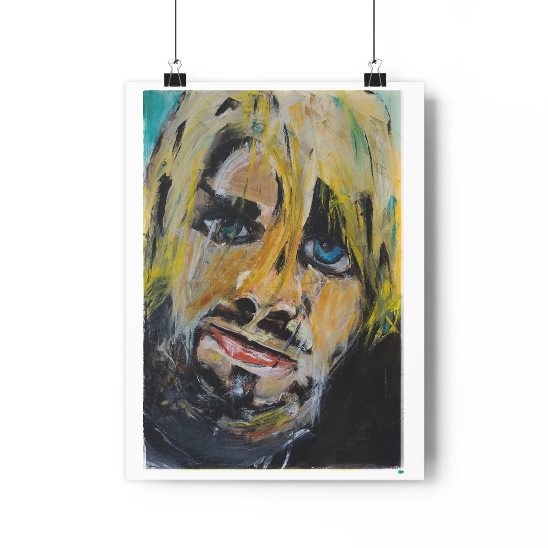 Kurt Cobain Oil Giclée Art Print, Music Wall Decor, Rock and Roll ...