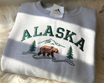 Embroidered Alaska Sweatshirt: Family Vacation Crewneck
