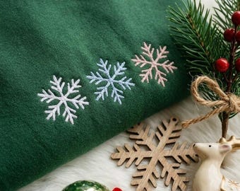 Minimalist Snowflake Embroidered Sweatshirt, Christmas Crewneck Sweater, Winter Pullover, Cozy Holiday Gift, Simple Snowflake Shirt