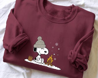 Sudadera navideña con perro de dibujos animados bordado