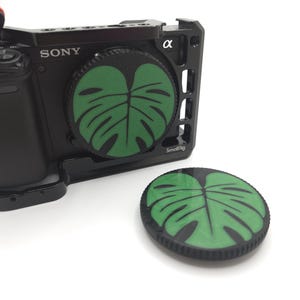 Sony emount camera monstera body lens cap 3dprinted alpha a6000 a6400 a6700 a6100 a6300  zve10 custom present gift accessories photographer