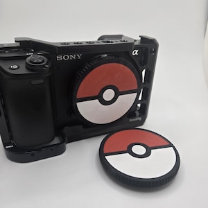 Sony emount camera Pokeball body lens cap 3dprinted alpha a6000 a6400 a6700 a6100 a6300  zve10 custom present gift accessories photographer