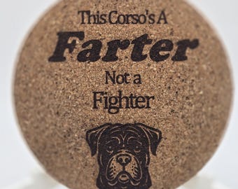 Western Cowboy Cane Corso Coasters gift Custom set of 4 coasters