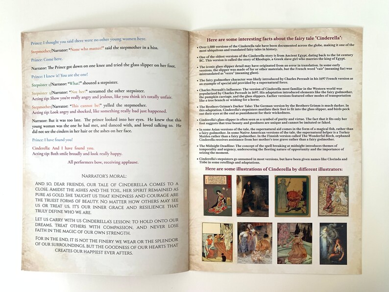 Cinderella Script: Interactive Family Theater, Kids Drama (A4 Booklet ...