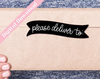 Printable Please Deliver Sticker Files for Use With Your Cutting Machines, Small Business Packaging, Cute Label for Thank You Card Envelopes