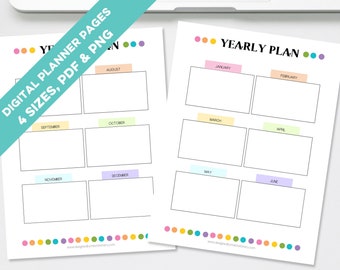 Yearly Planner Page Insert, Printable Planner Page, Appointment Tracker, Birthday Tracker, Undated Calendar, Printable PDF, Digital PNG