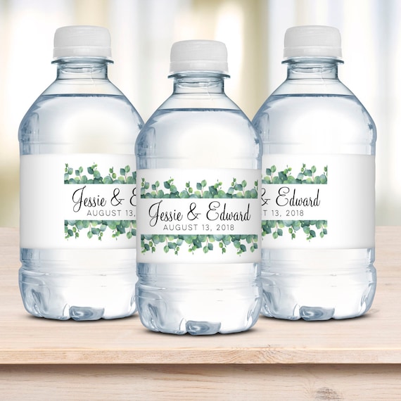 eucalyptus water bottle labels wedding welcome box labels etsy water bottles labels for wedding