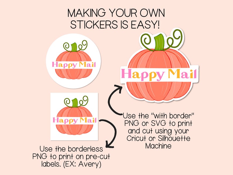 printable pumpkin happy mail stickers