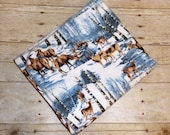 Deer Receiving Blanket - Deer Swaddle Blanket - Woodland Animals Soft Winter Flannel Baby Blanket - Baby Boy Photo Prop - Baby Bedding