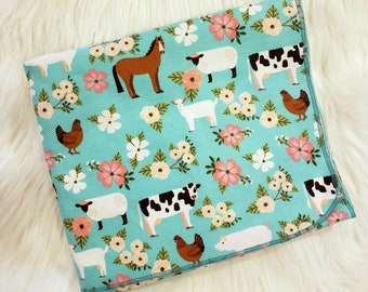 farm swaddle blanket