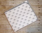 Elephant Baby Blanket - Grey Elephant Swaddle Blanket - Boy Girl Baby Flannel Blanket - Elephant Nursery - Baby Photo Prop - Baby Bedding