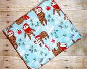 Sloth Baby Blanket - Christmas Sloth Swaddle Blanket - Baby Girl Boy Flannel Blanket - Baby Photo Prop - Sloth Nursery