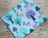 Deer Baby Blanket - Trees Swaddle Blanket - Woodland Flannel Blanket - Baby Photo Prop - Baby Girl Woodland Nursery