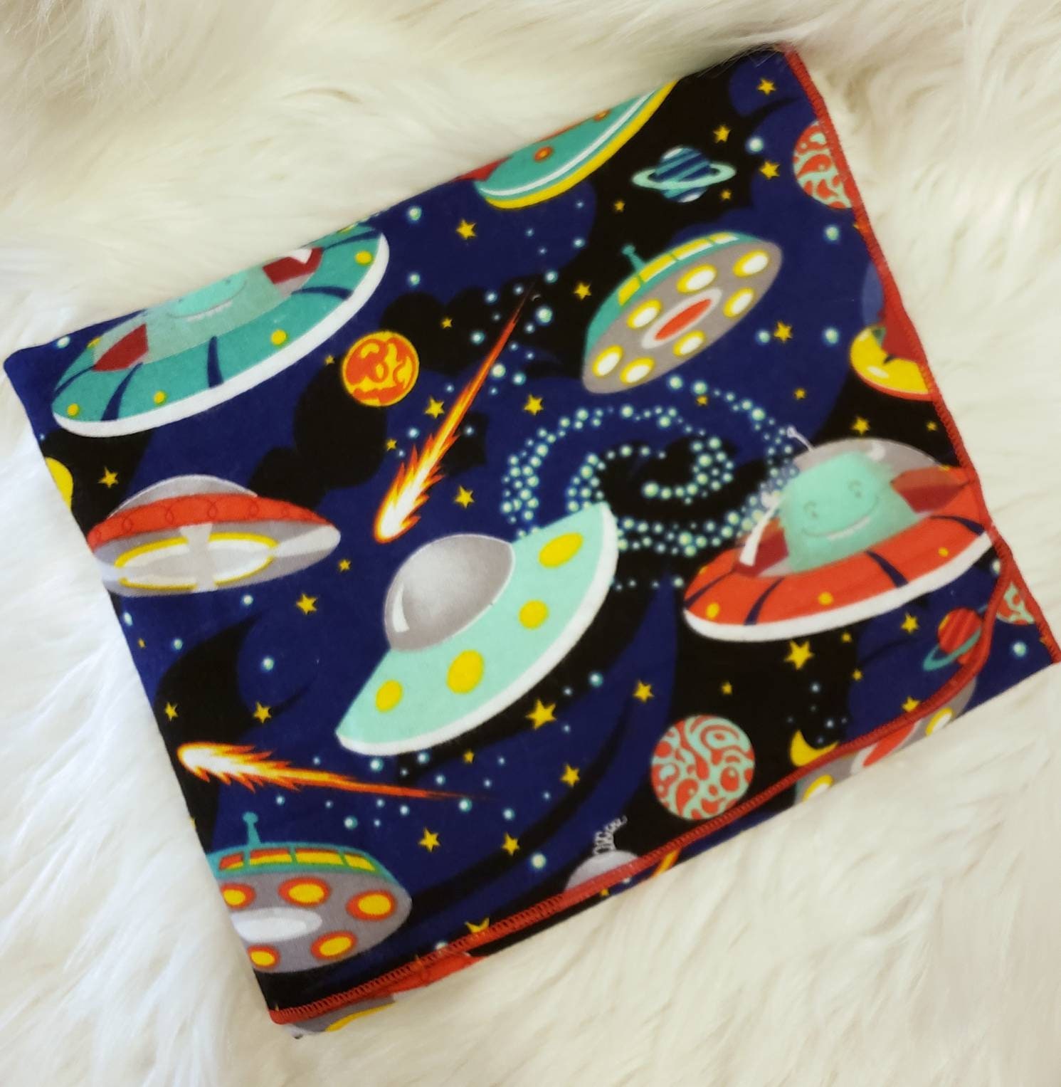 Aliens in Space Baby Blanket Baby Boy Flannel Swaddle Etsy