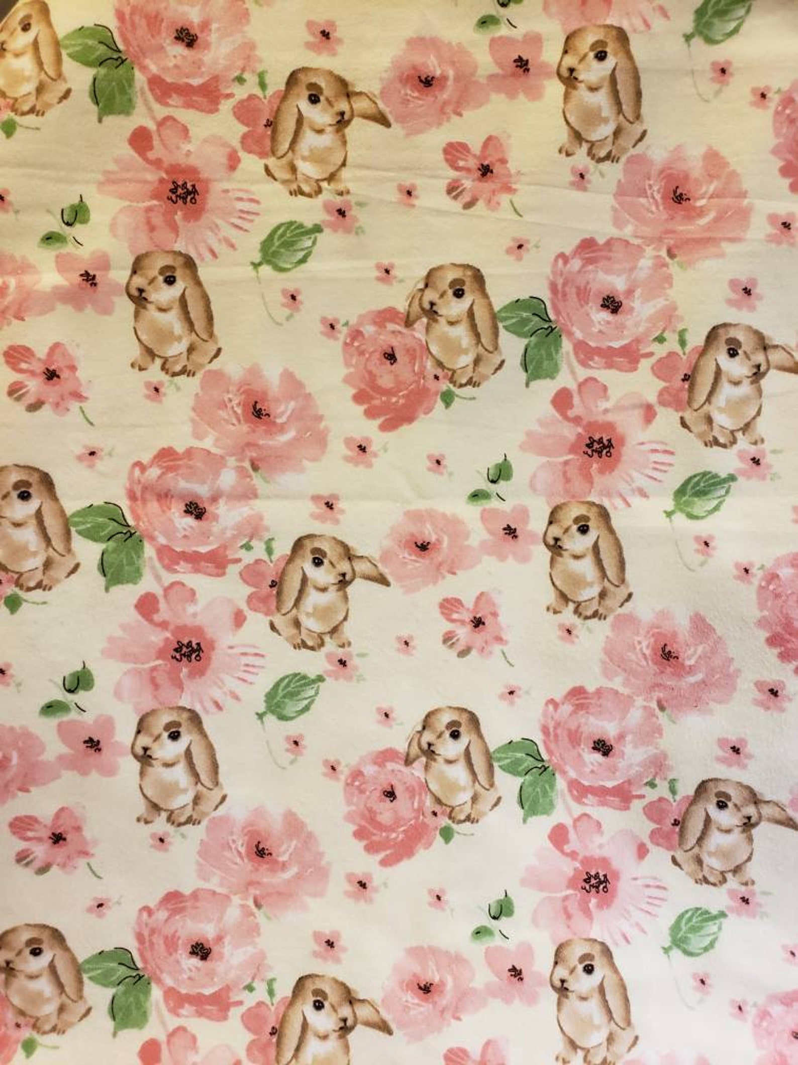Bunny Rabbit and Rose's Baby Blanket Baby Girl Floral Etsy