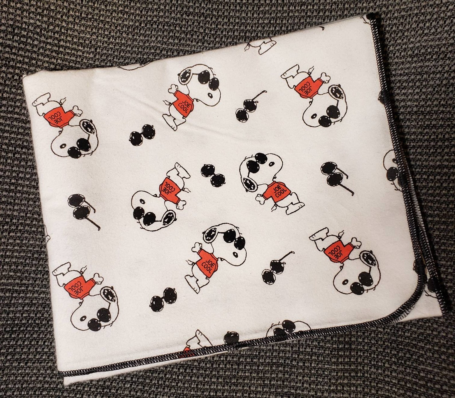 Snoopy Baby Blanket Joe Cool Snoopy Flannel Swaddle Etsy