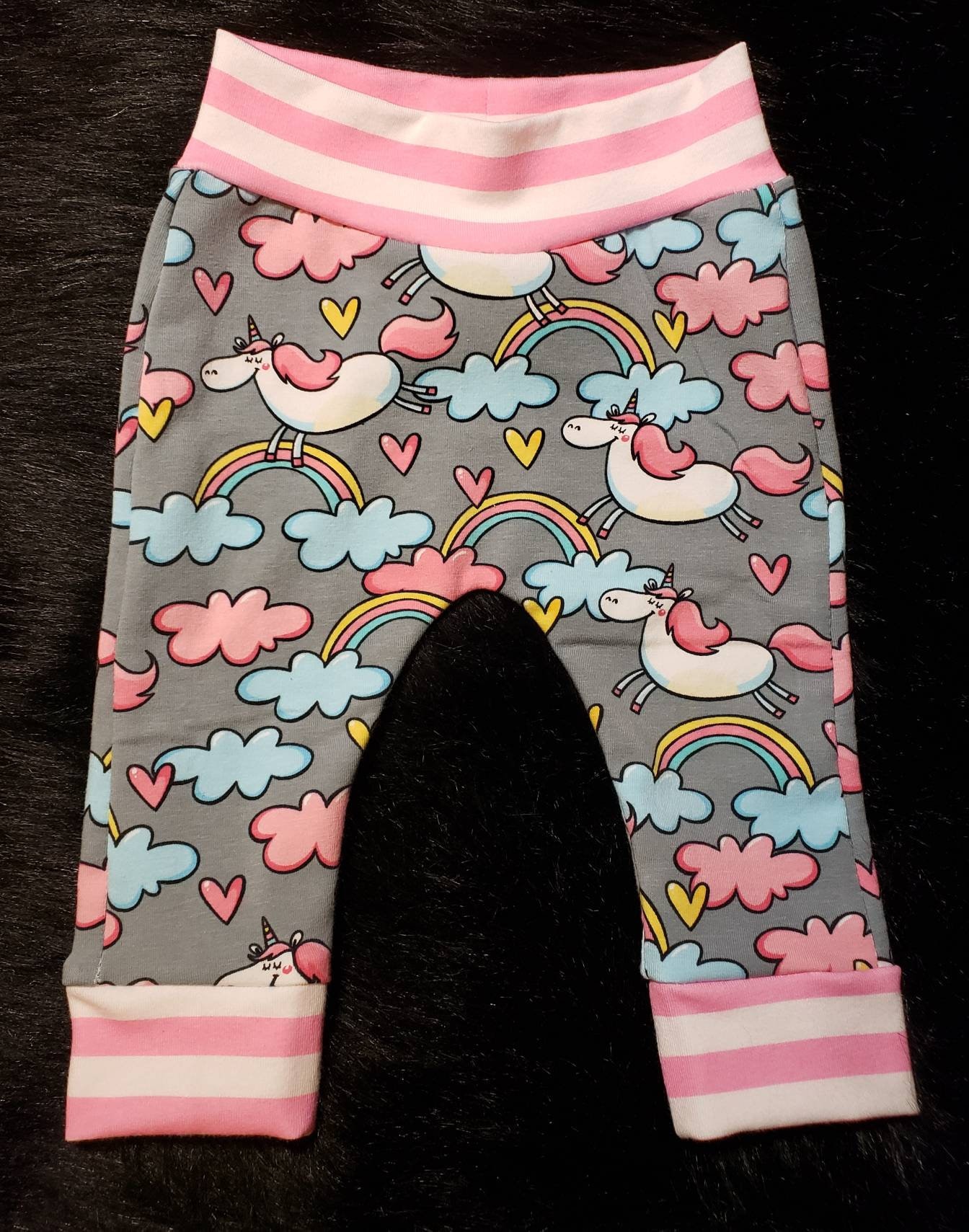 Rainbow Unicorn Baby Pants Baby Girl Knit Pants Unicorn Etsy