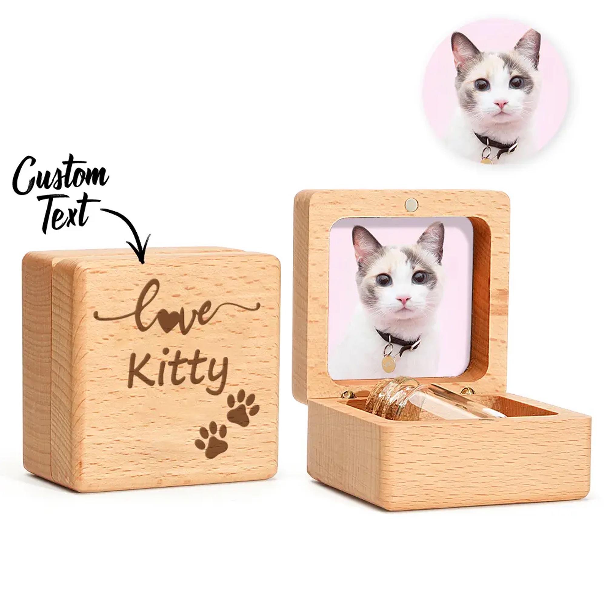 Custom Wooden Pet Hair Memorial Box - Personalized Pet Fur Keepsake ...