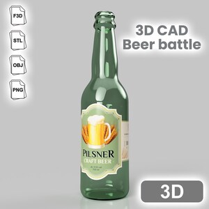 May include: A green glass bottle of Pilsner craft beer with a label featuring a beer mug and wheat stalks. The label reads "Pilsner Craft Beer" and "ak 4.5% vol 330 ml".