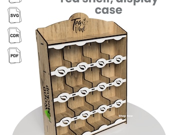 Tea shelf, display case, laser files