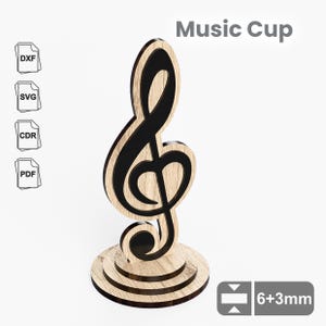 Copa de música, diseño de corte por láser