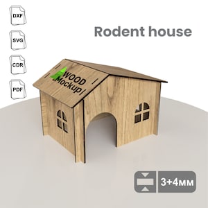 Casa per roditori, casa per animali domestici, layout tagliato al laser