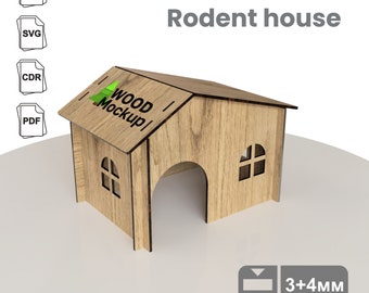 Rodent house, pet house, laser cut layout