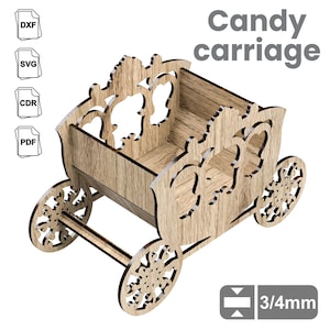 Carro de dulces, diseño de corte por láser.