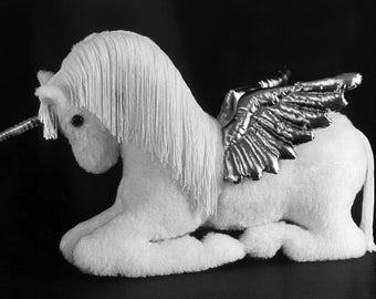 Combined 2 Sewing Patterns Make both Mother and Baby Pegasus Unicorn or Horse Soft Sculpture Design from Fantasy Creations