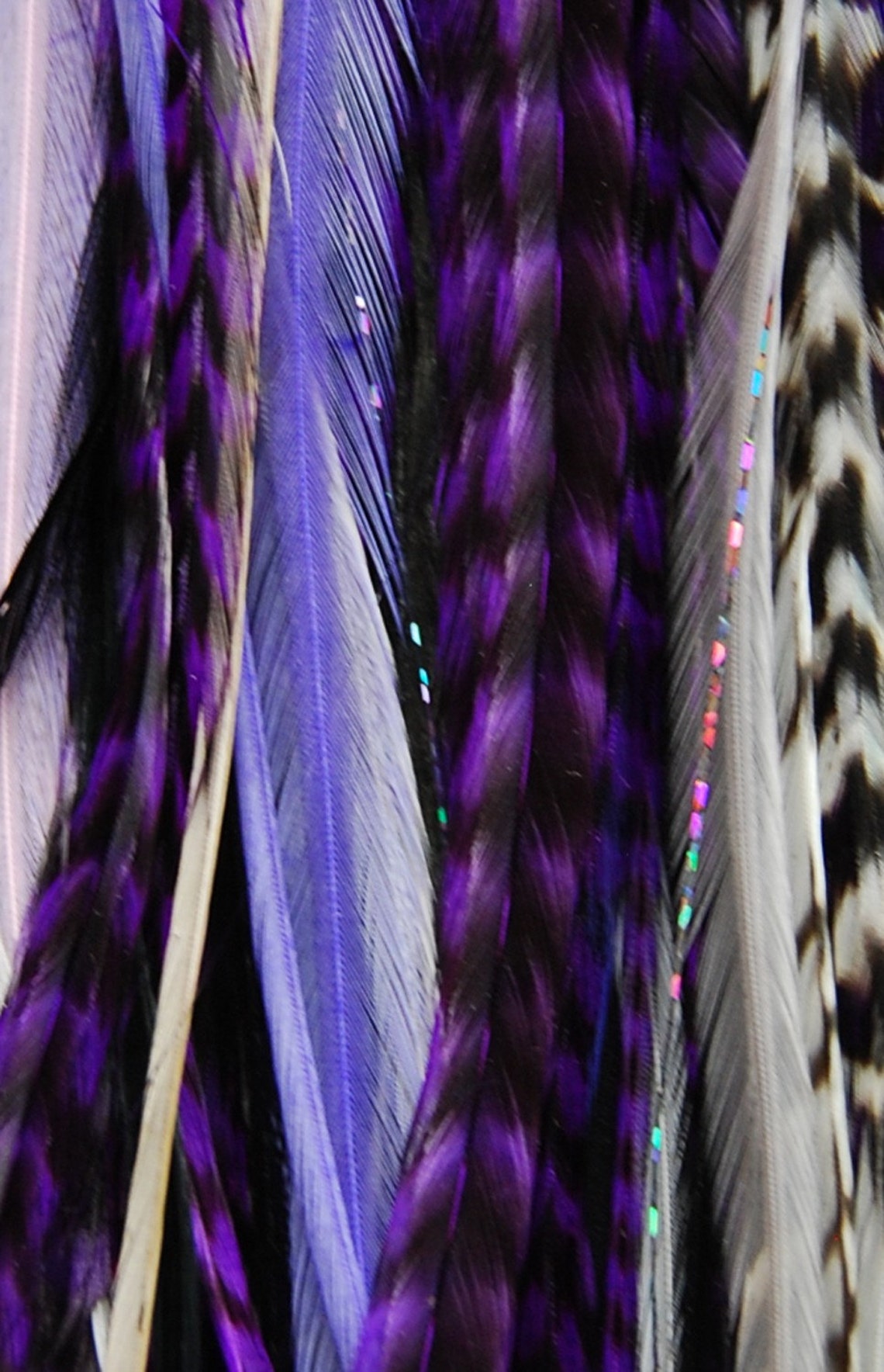 Hair Feather Extension6 Feathers with Tinsel 3 Beads Tool Etsy
