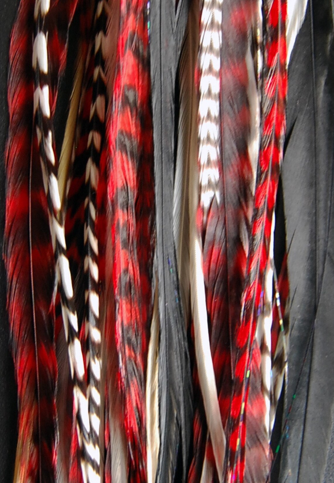 Hair Feather Extension6 Feathers with Tinsel 3 Beads Tool Etsy