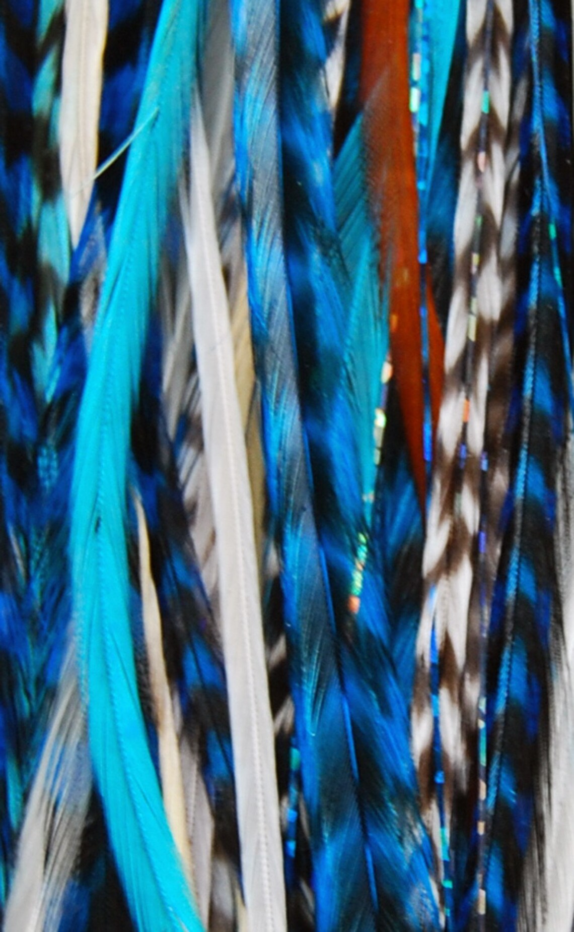 Hair Feather Extension6 Feathers with Tinsel 3 Beads Tool Etsy