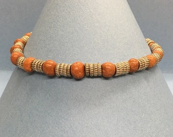 South American clay re-purposed vintage bead necklace
