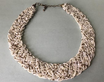 Vintage 1950s retro beaded choker-collar from the 1980s