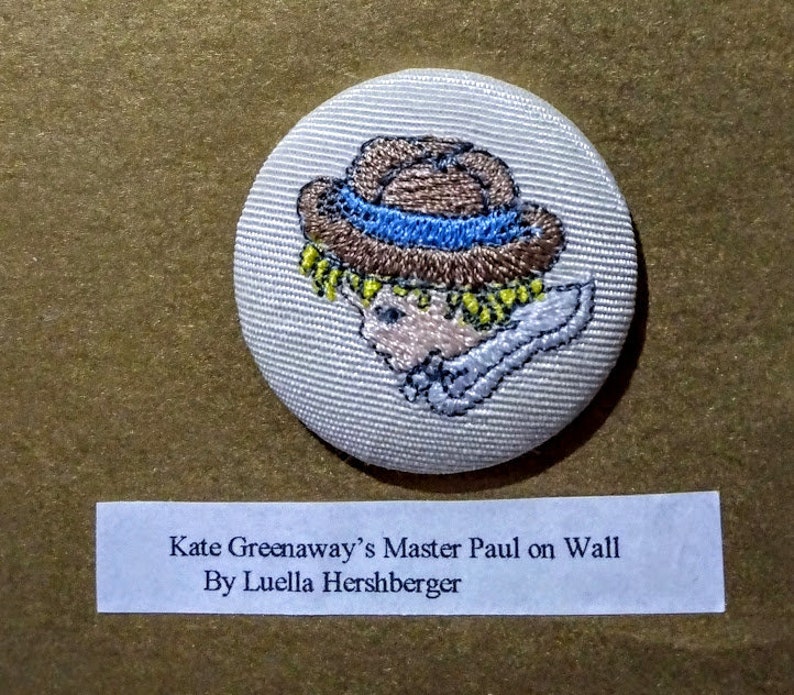Vintage 2001 embroidered sewing buttons artist: Luella Hershberger of a Kate Greenaway characters buy 1 or buy 3 image 4