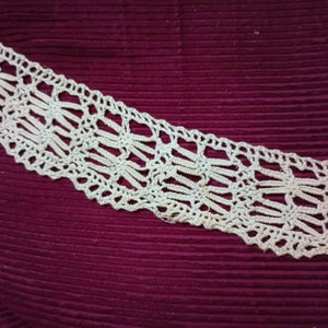 2 yards antique Handmade cotton crocheted sewing lace 2 wide zdjęcie 2