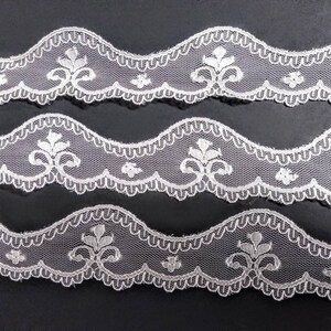 3 yd. cut of vintage lingerie lace, beige 108 ins. image 2