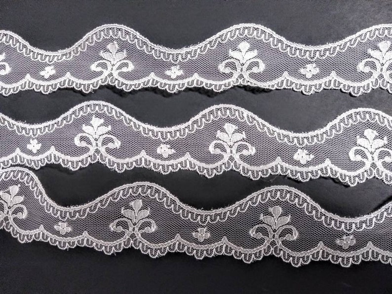 3 yd. cut of vintage lingerie lace, beige 108 ins. image 2