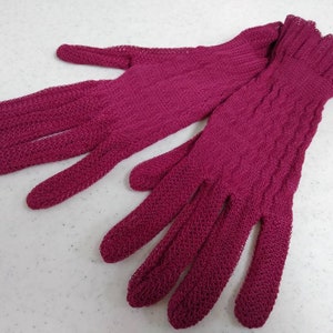 Fuchsia, magenta, hot pink mesh vintage antique gloves circa 1960s steampunk, downton