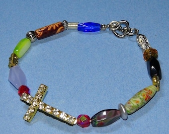 Christian cross beaded bracelet