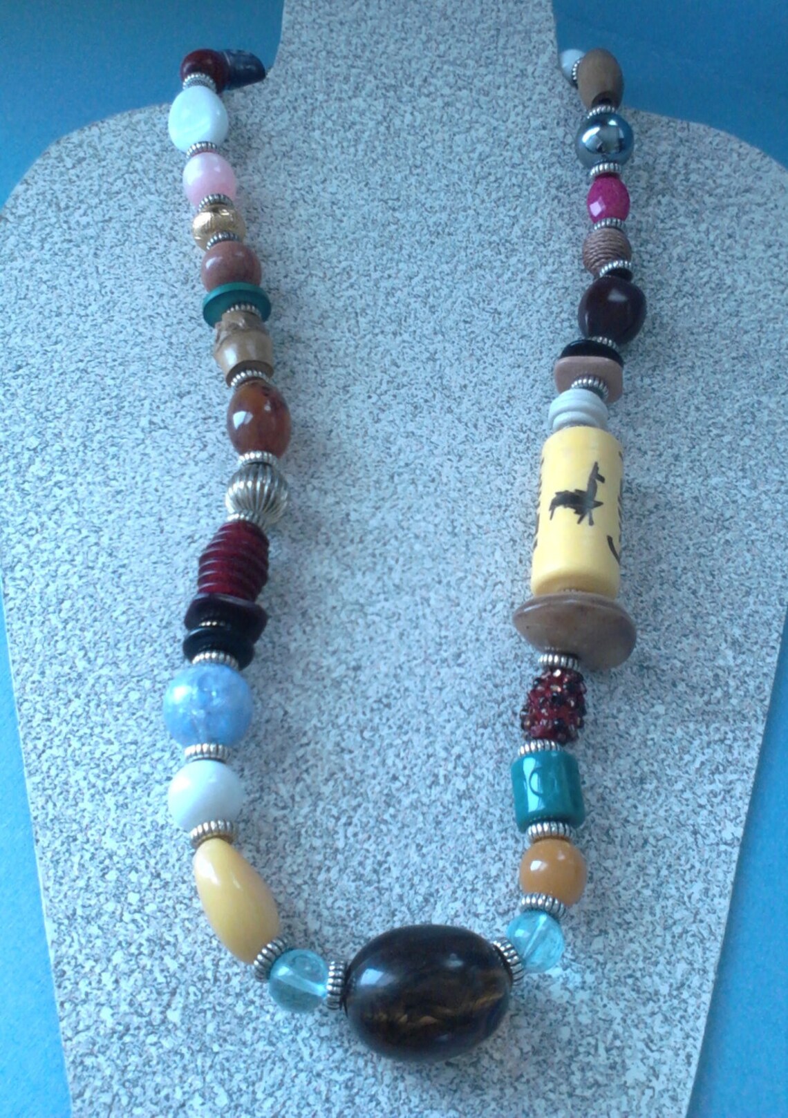 Funkychunky Acrylicplastic 36 Handcrafted Beaded Necklace Etsy