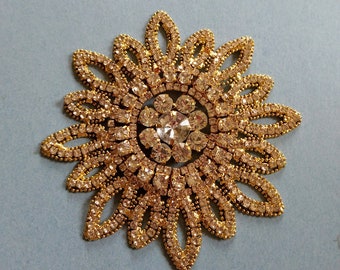 extra large Vintage 1980s rhinestone applique repurposed