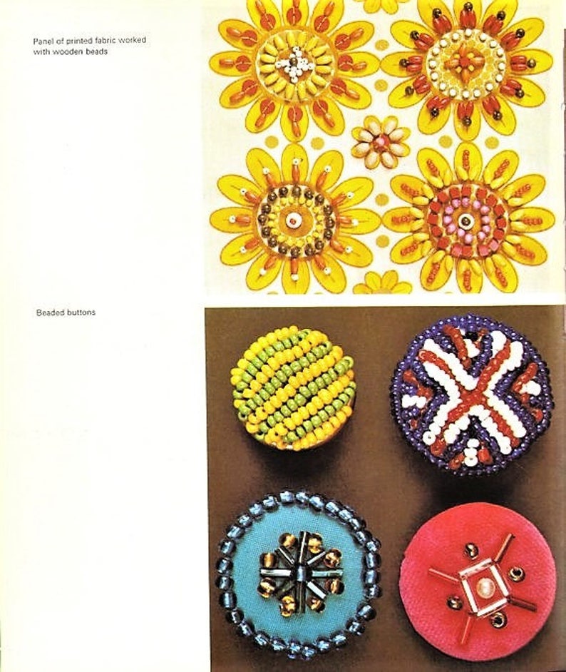 GROOVY Vintage craft book CREATIVE BEADWORK by Anne Hulbert 1976 first edition print image 2