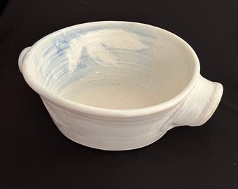 Soft White/Blue Baking/Serving Dish