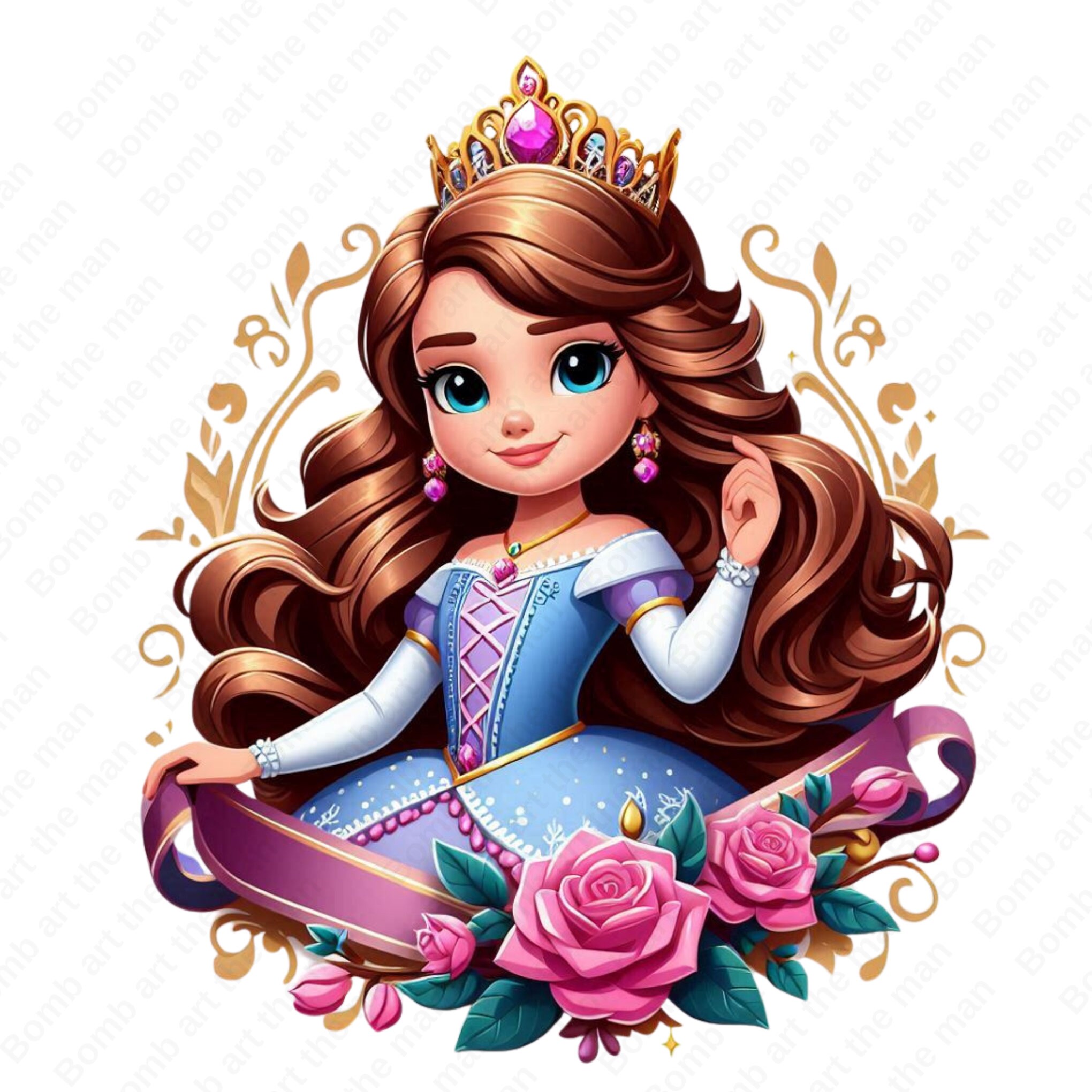 princess sofia clipart, sofia the first png, cute princess design, instant download