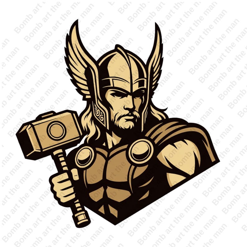 Thor Simple Graphics Thor Clipart, Thor Png, Super Hero Clipart, Super Hero Design ...