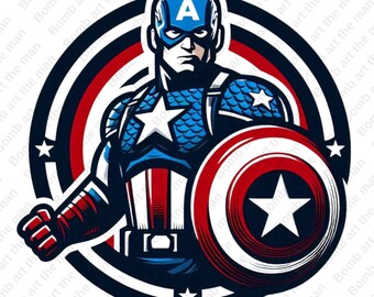 Capitán América clipart, Capitán América png, superhéroe clipart, descarga instantánea