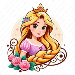 Tangled clipart ,princess rapunzel clipart, tangled png, rapunzel png, instant download