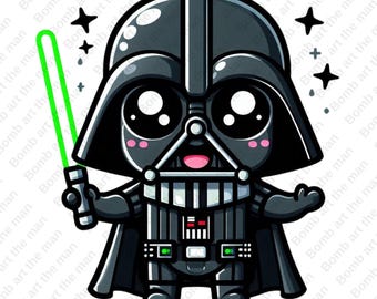 cute darth wader clipart, star wars chacarcters, darth wader png, transparent design, instant download